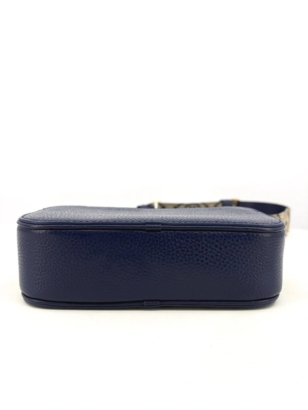 TORY BURCH Mini Miller Crossbody Bag Navy Blue Pebbled Leather